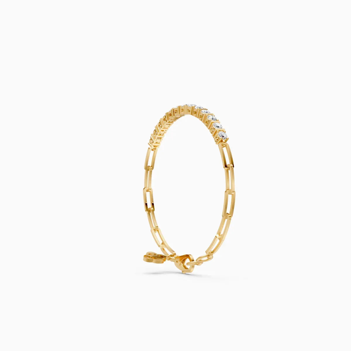Round lab Diamond Gold Bracelet