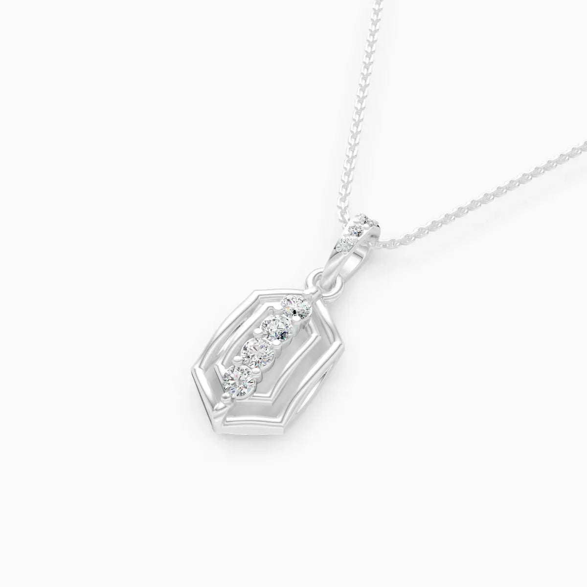 Geometric Diamond Frame Pendant