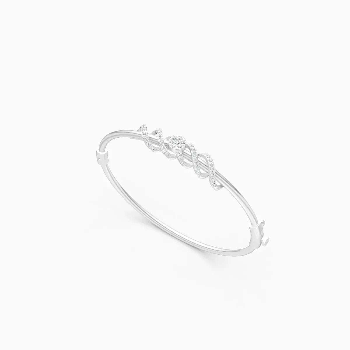 Glimmer Twisted  Diamond Kada Style Bracelet