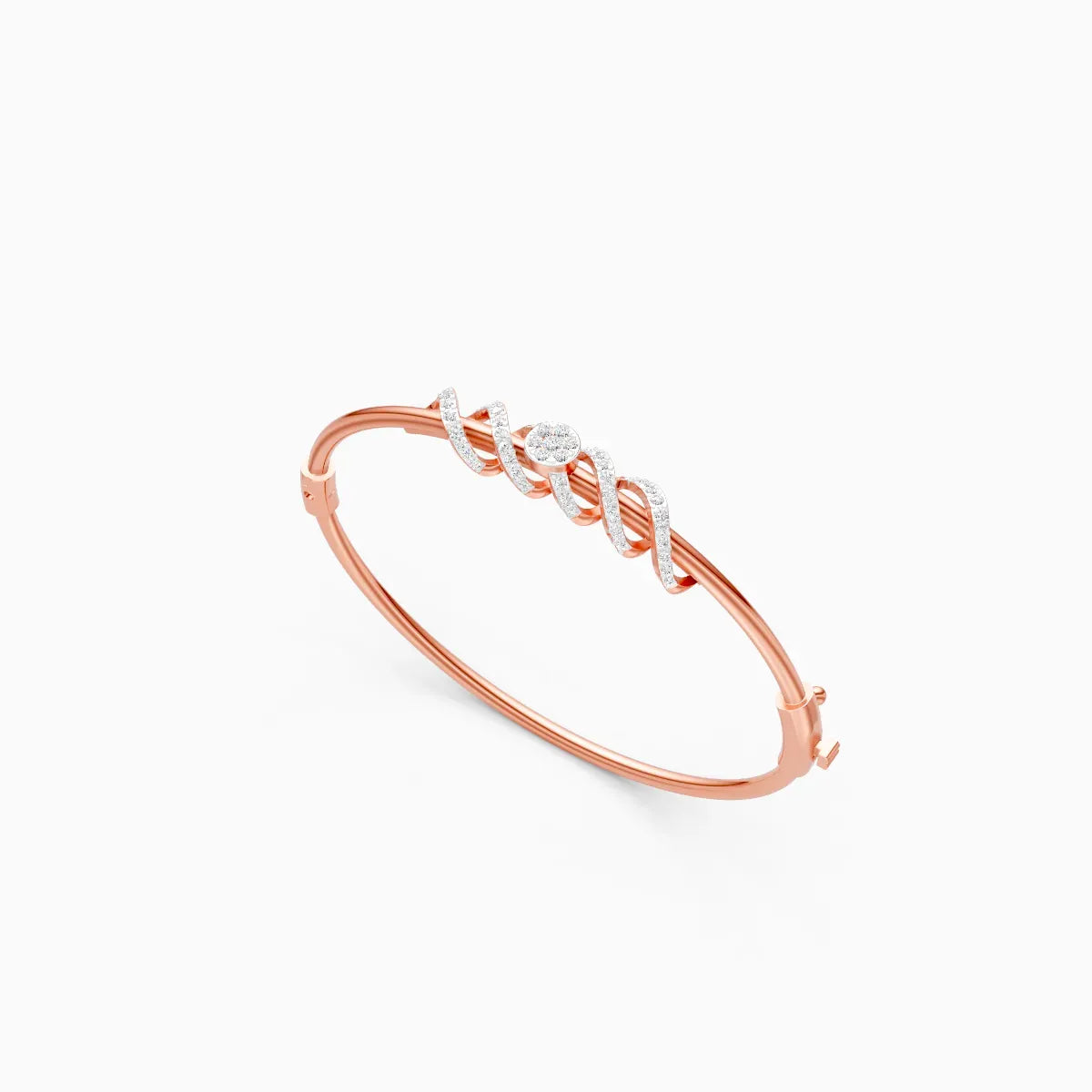 Glimmer Twisted  Diamond Kada Style Bracelet