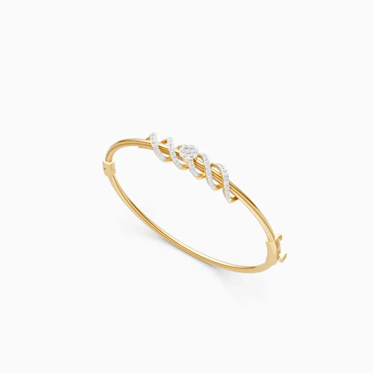 Glimmer Twisted  Diamond Kada Style Bracelet