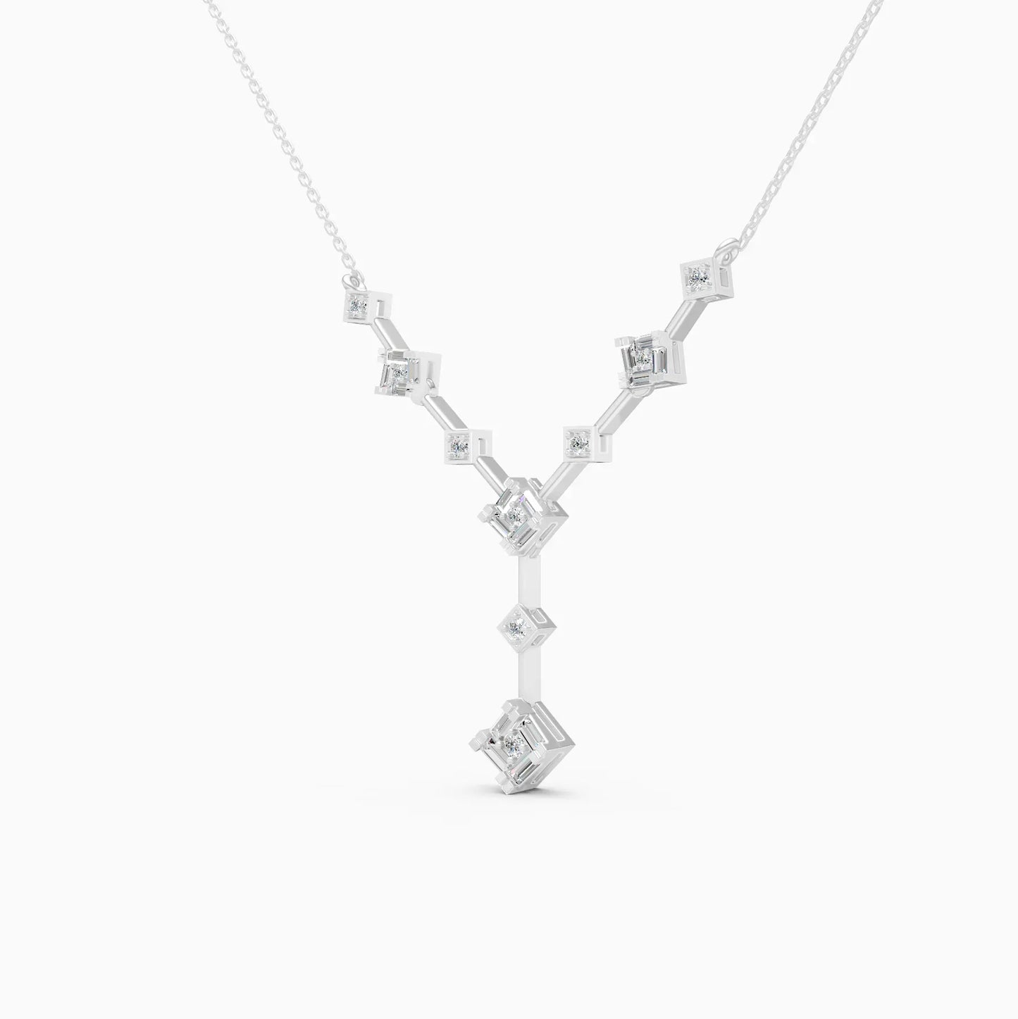 Stylish Two layer Lab Grown Diamond Charm Necklace