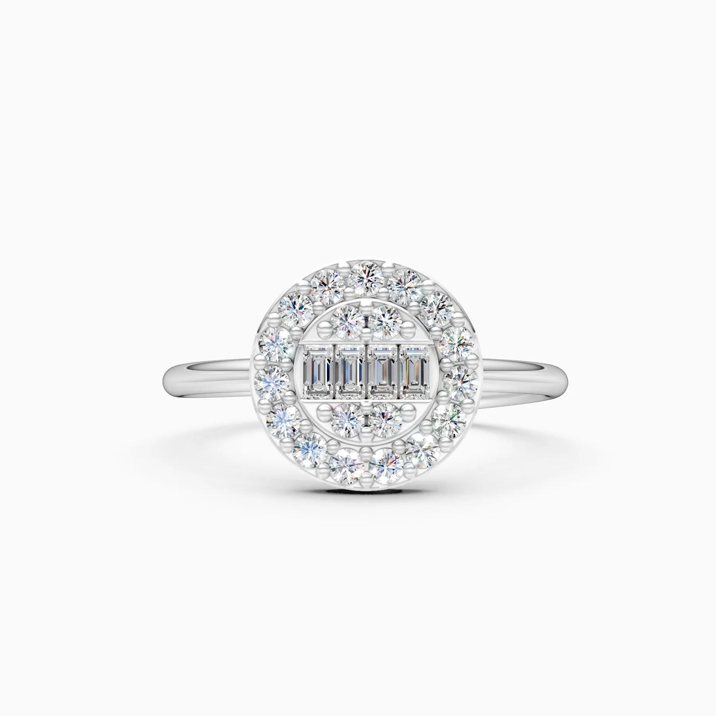 Eternal Halo & Celeste Baguette Lab Grown Diamond Ring