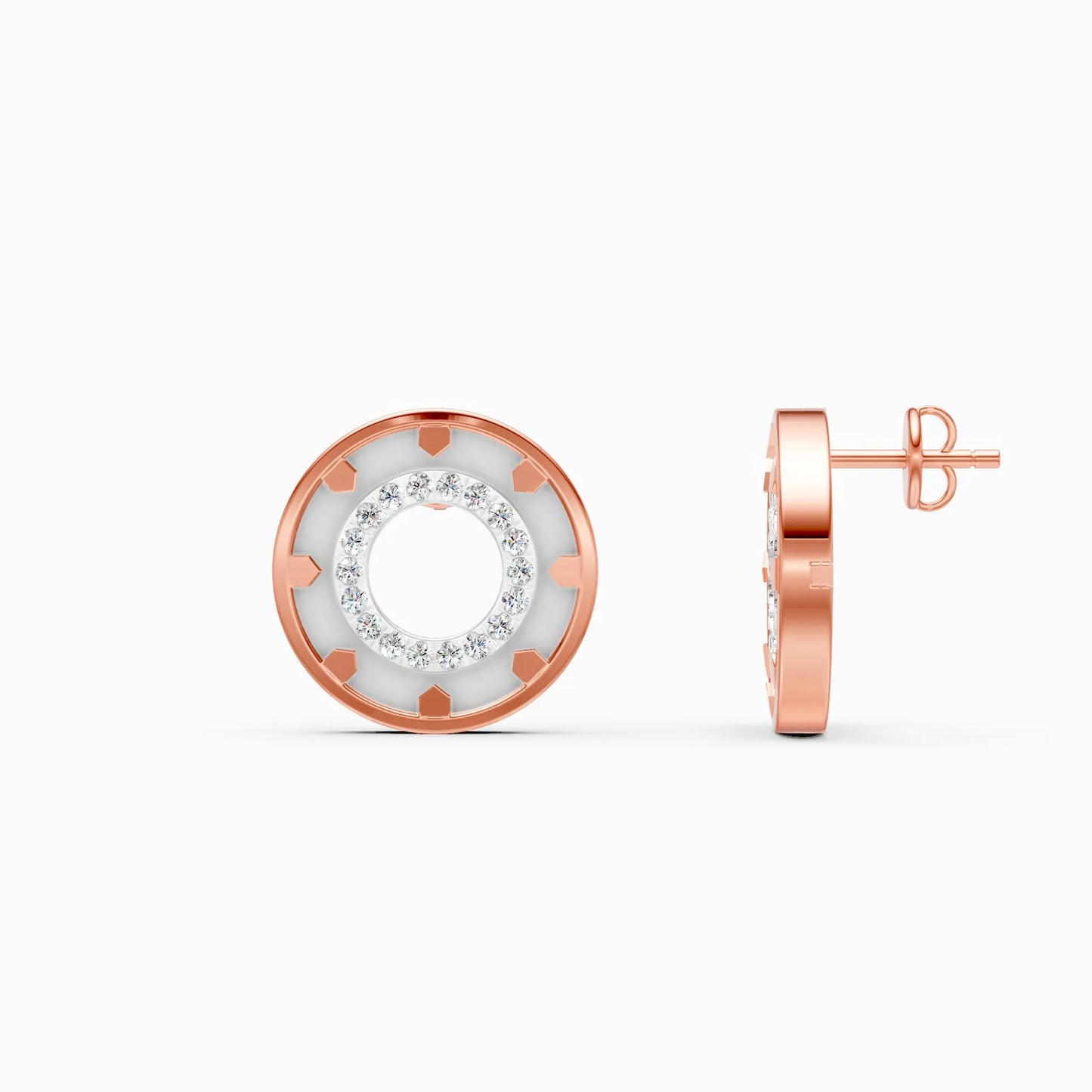 Elegant Halo Diamond Stud Earrings