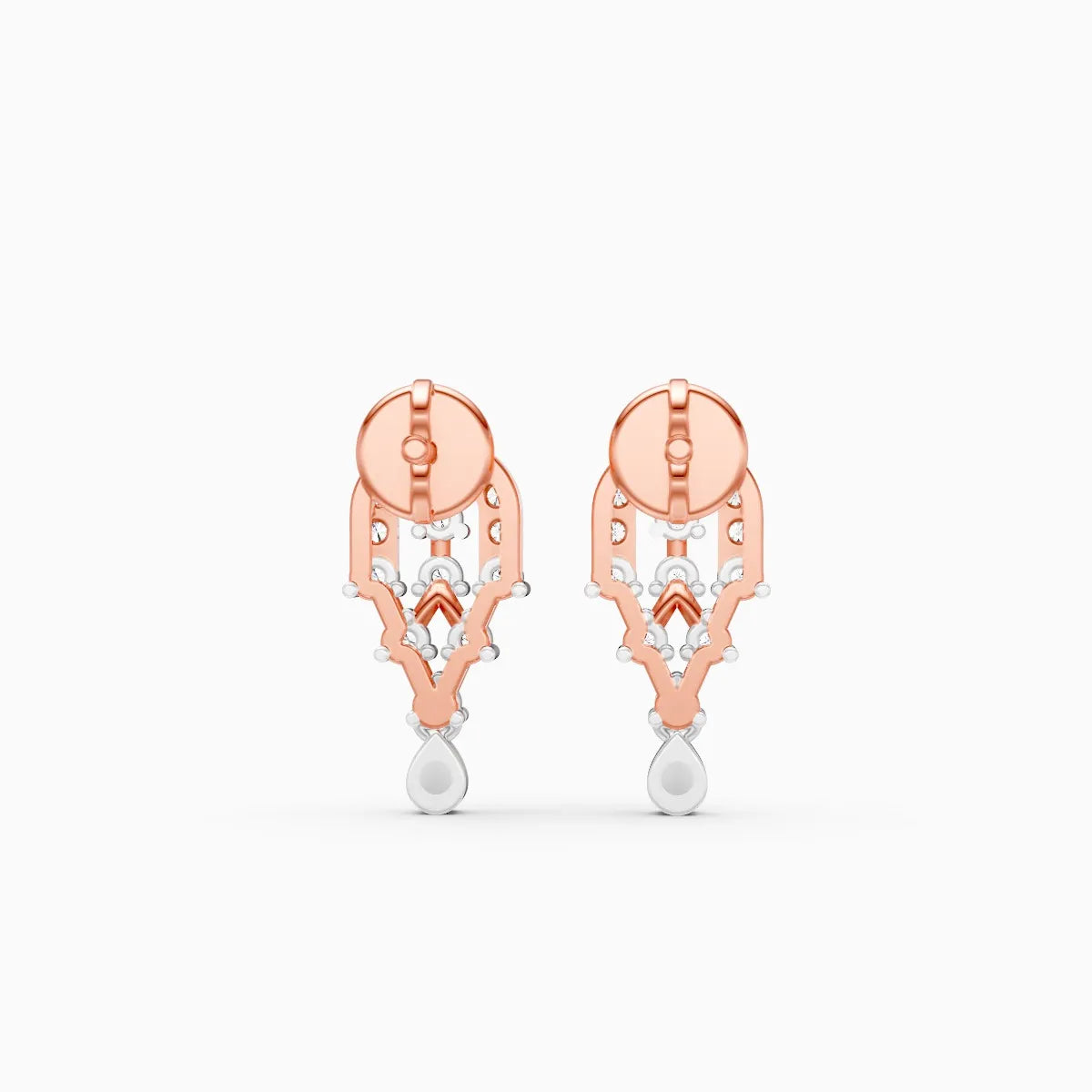 Round Two-Tone Lab Grown Diamond Earrings