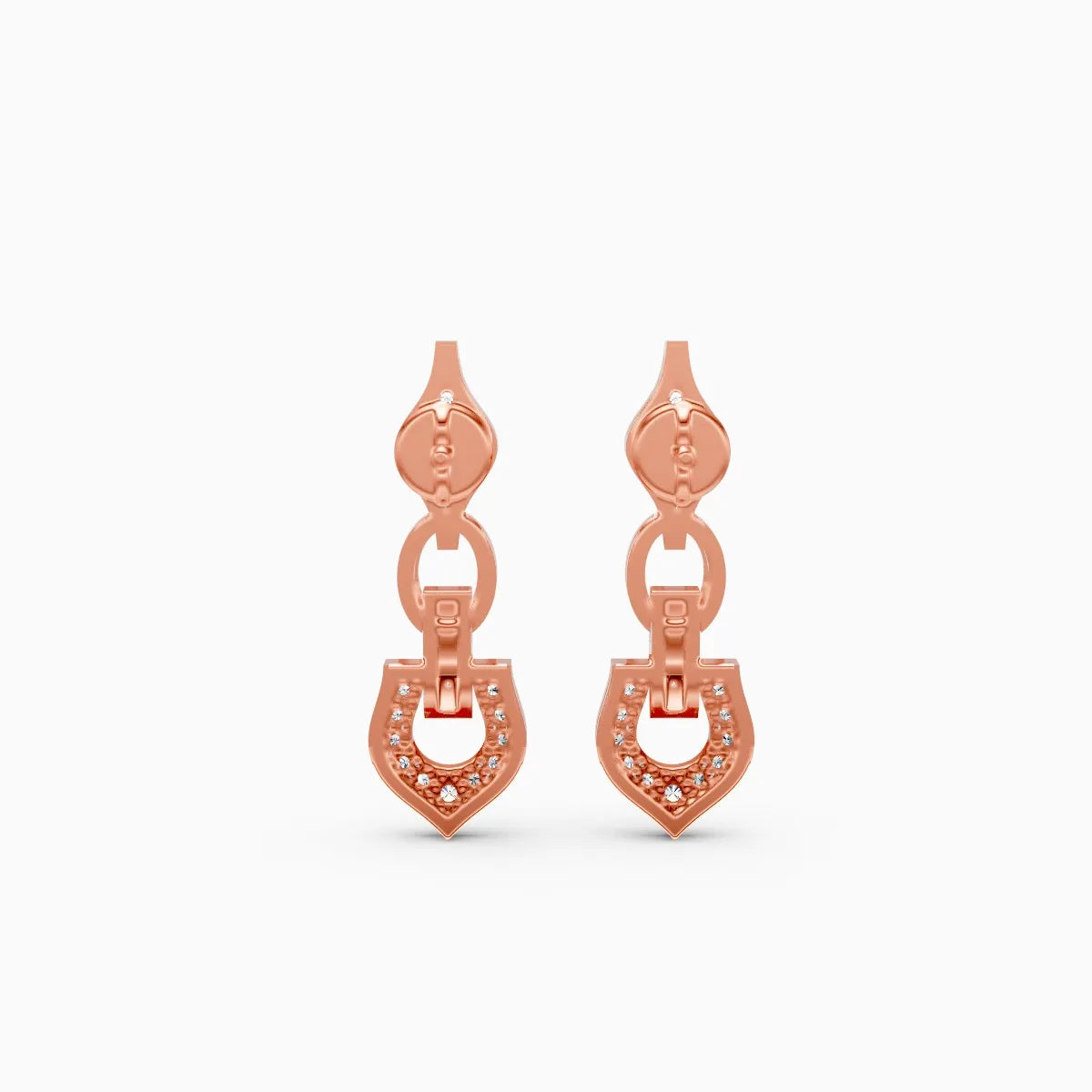 Regal Charm Link Lab Grown Diamond Earrings