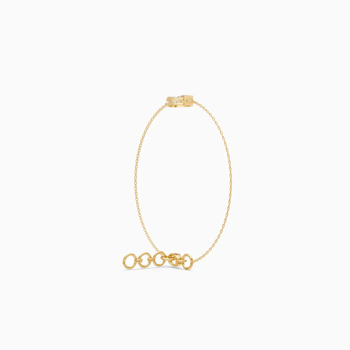 Open Circle Baguette Light weight Bracelet