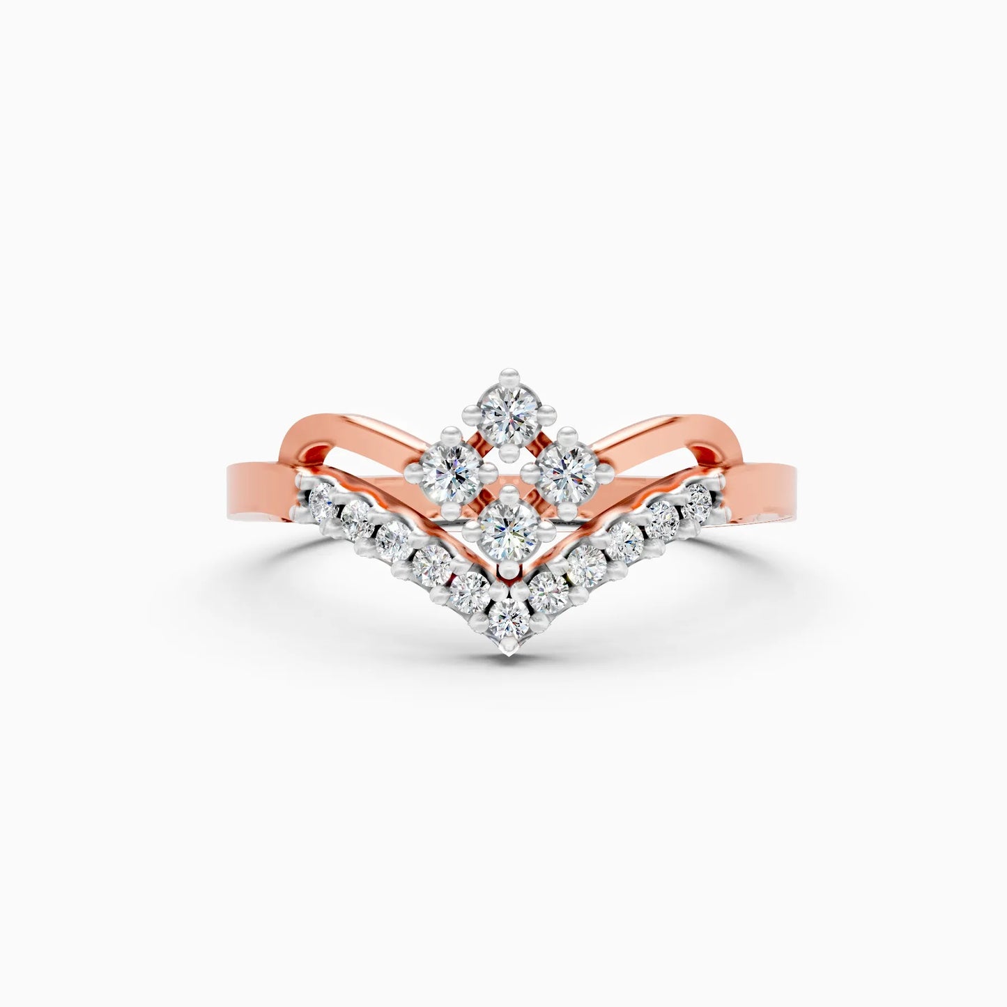 Sparkling V-Band Lab Diamond Ring