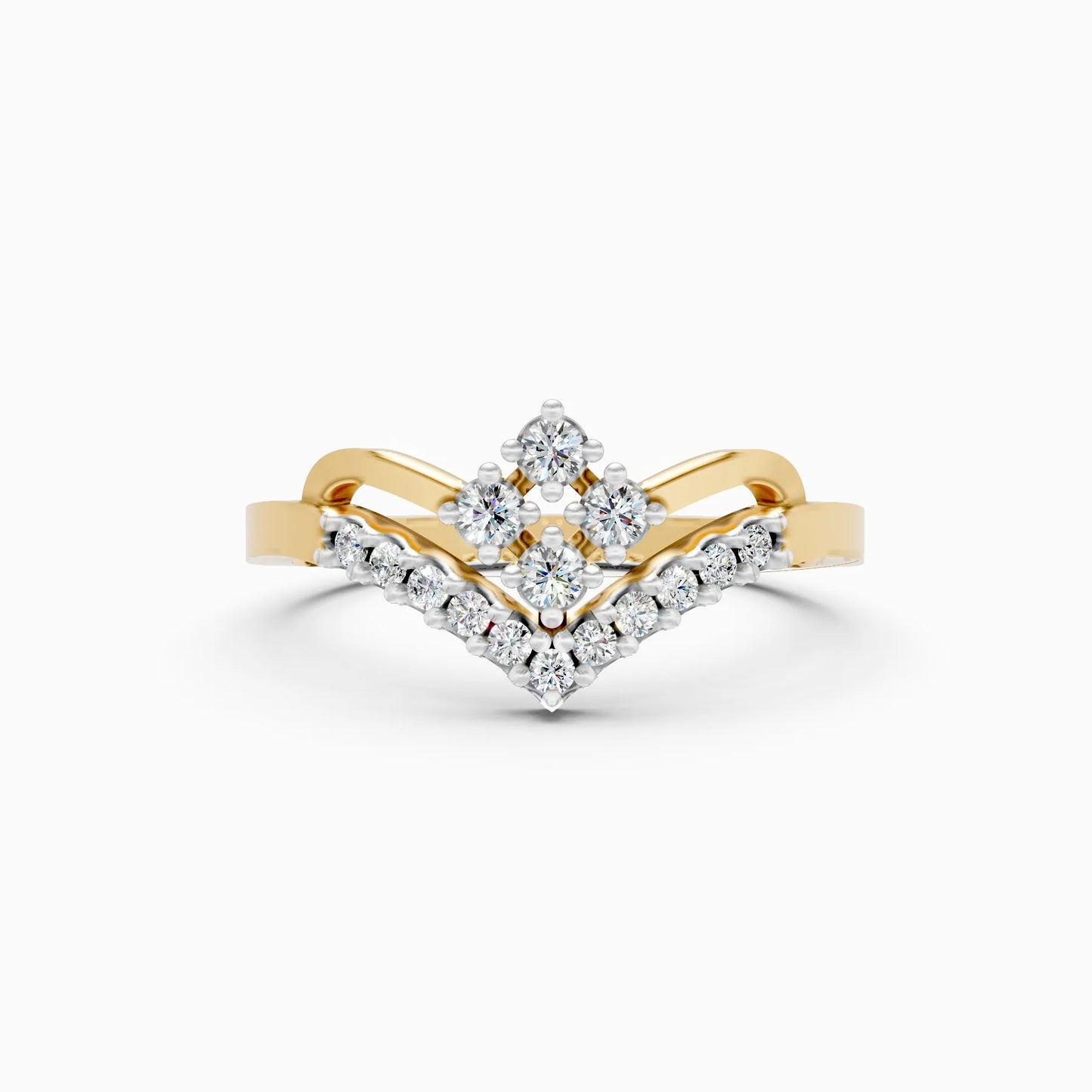 Sparkling V-Band Lab Diamond Ring