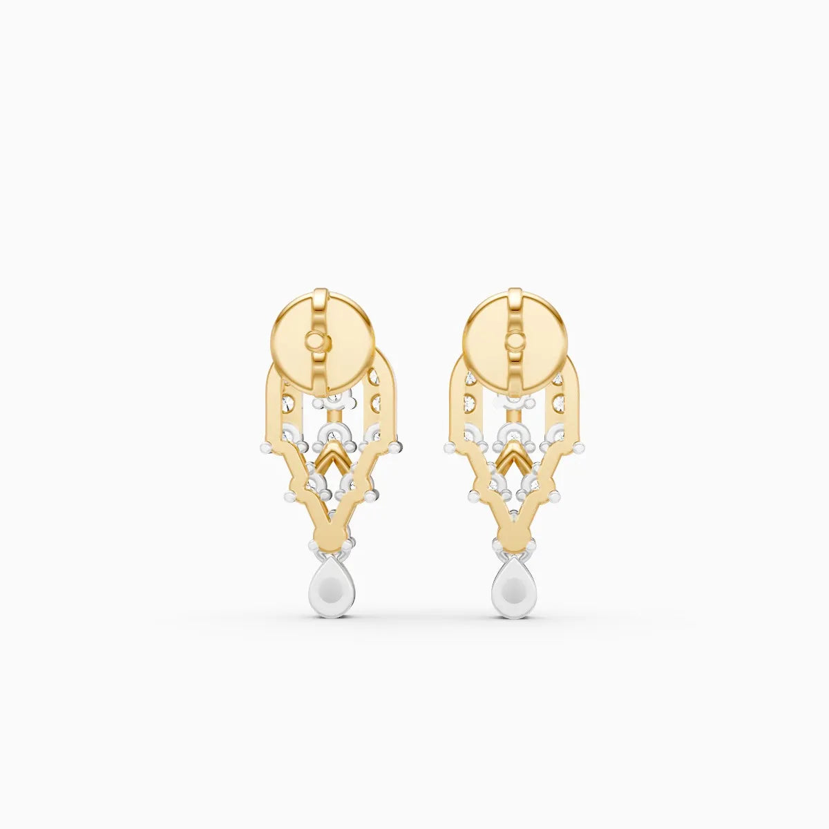 Round Two-Tone Lab Grown Diamond Earrings