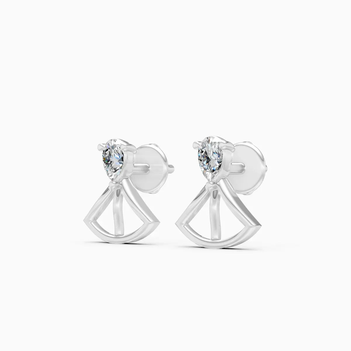 Pear Geometric Fan Studs
