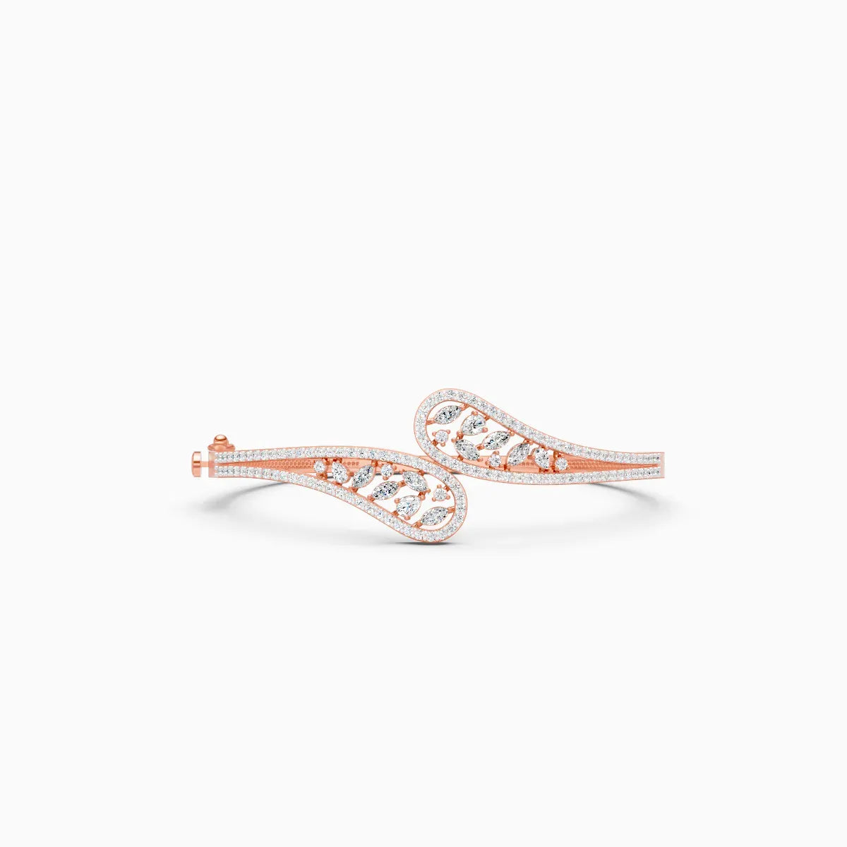 Stylish Leaf Shape Lab Diamond Bracelet