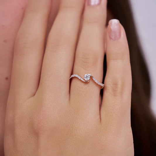 Modern Wave Lab Grown Diamond Ring