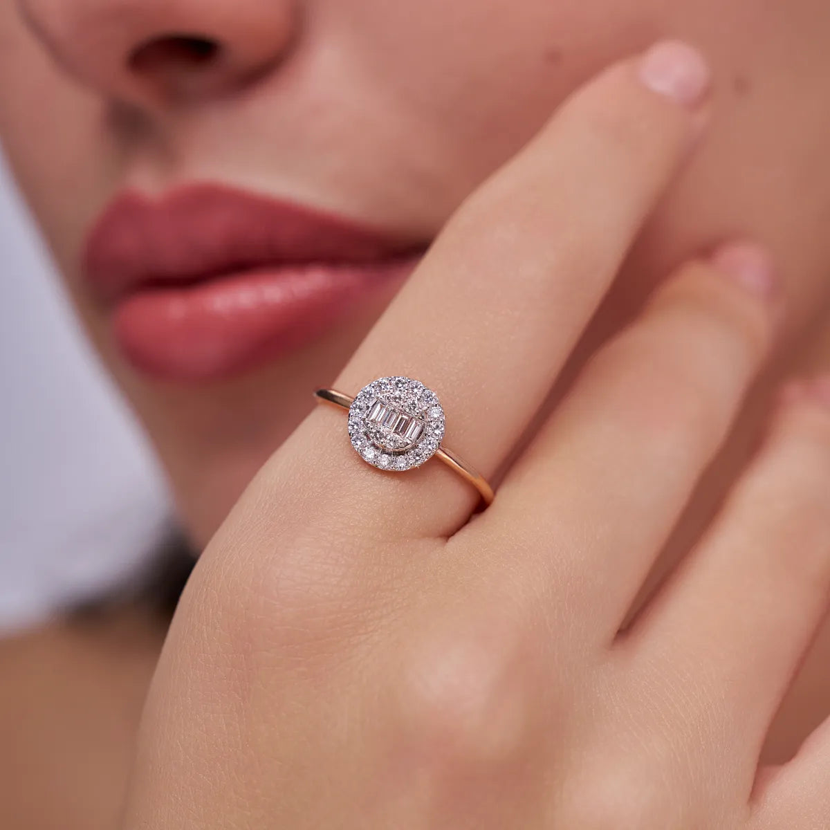 Eternal Halo & Celeste Baguette Lab Grown Diamond Ring