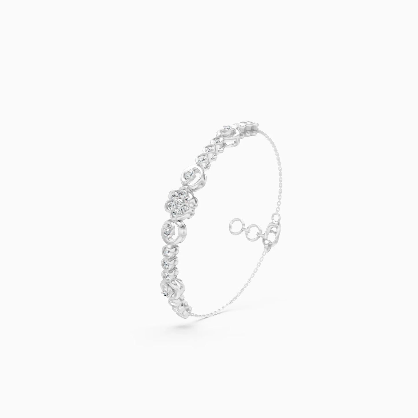 Cluster Flower Lab Grown Diamond Bracelet