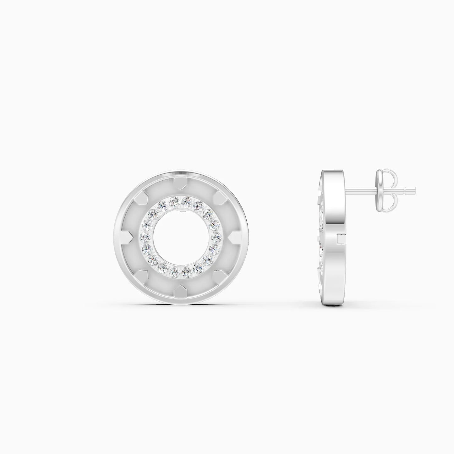 Elegant Halo Diamond Stud Earrings