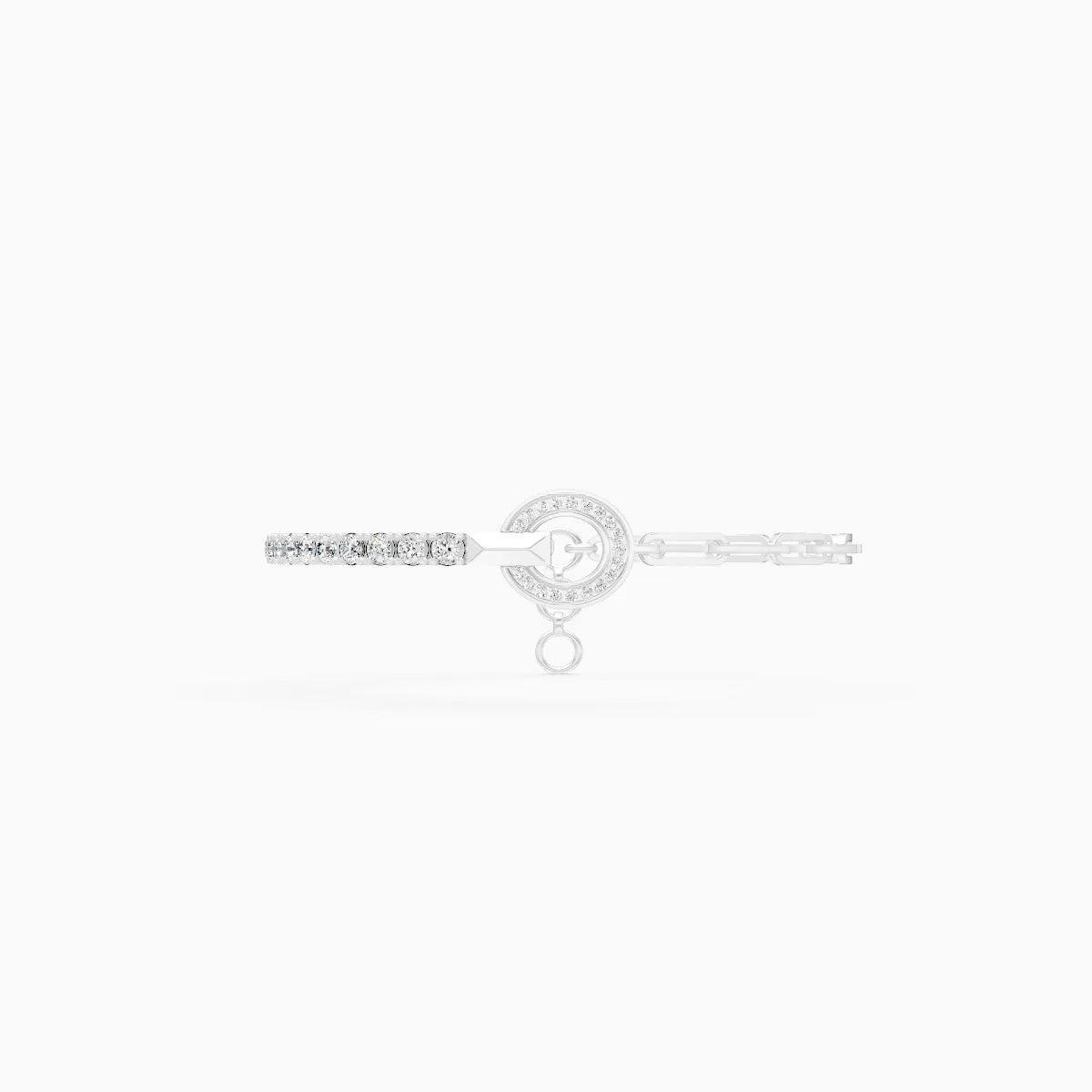 Stylish Link and Loop Diamond Bracelet