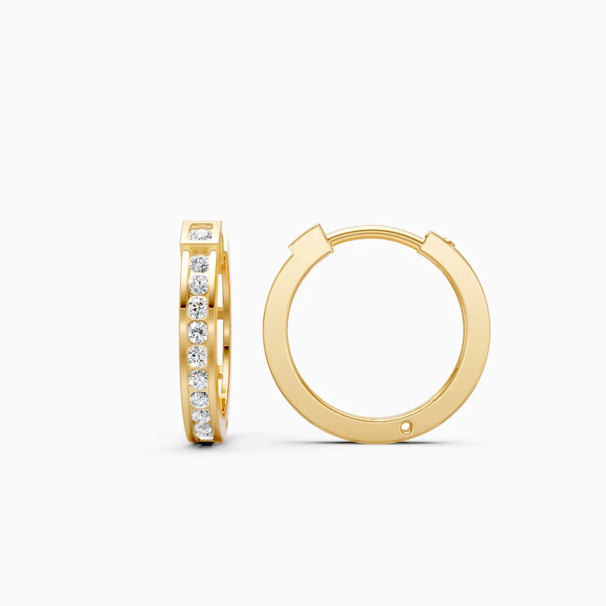 Elegant Sparkle Line Diamond Hoop Earrings