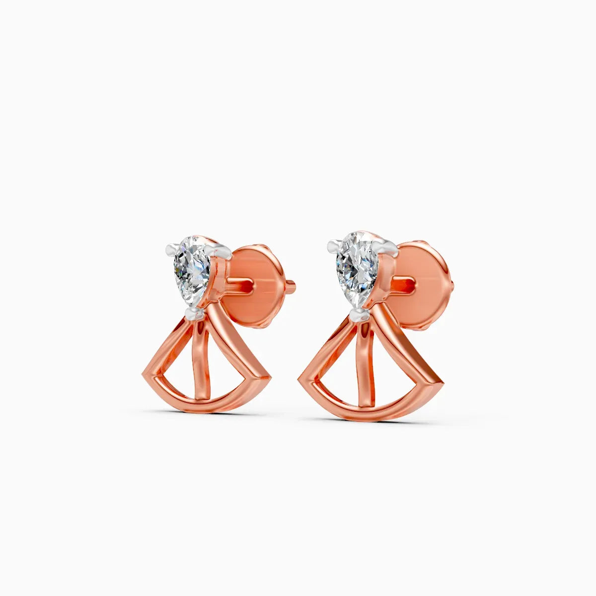 Pear Geometric Fan Studs