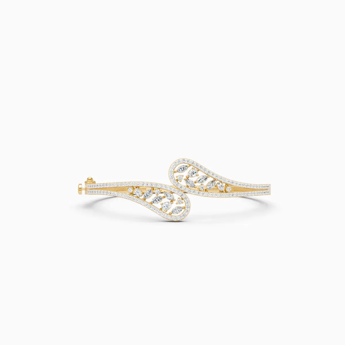Stylish Leaf Shape Lab Diamond Bracelet