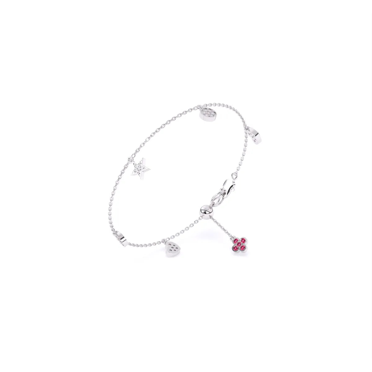 Multi Stone Hanging Lab Diamond Bracelet