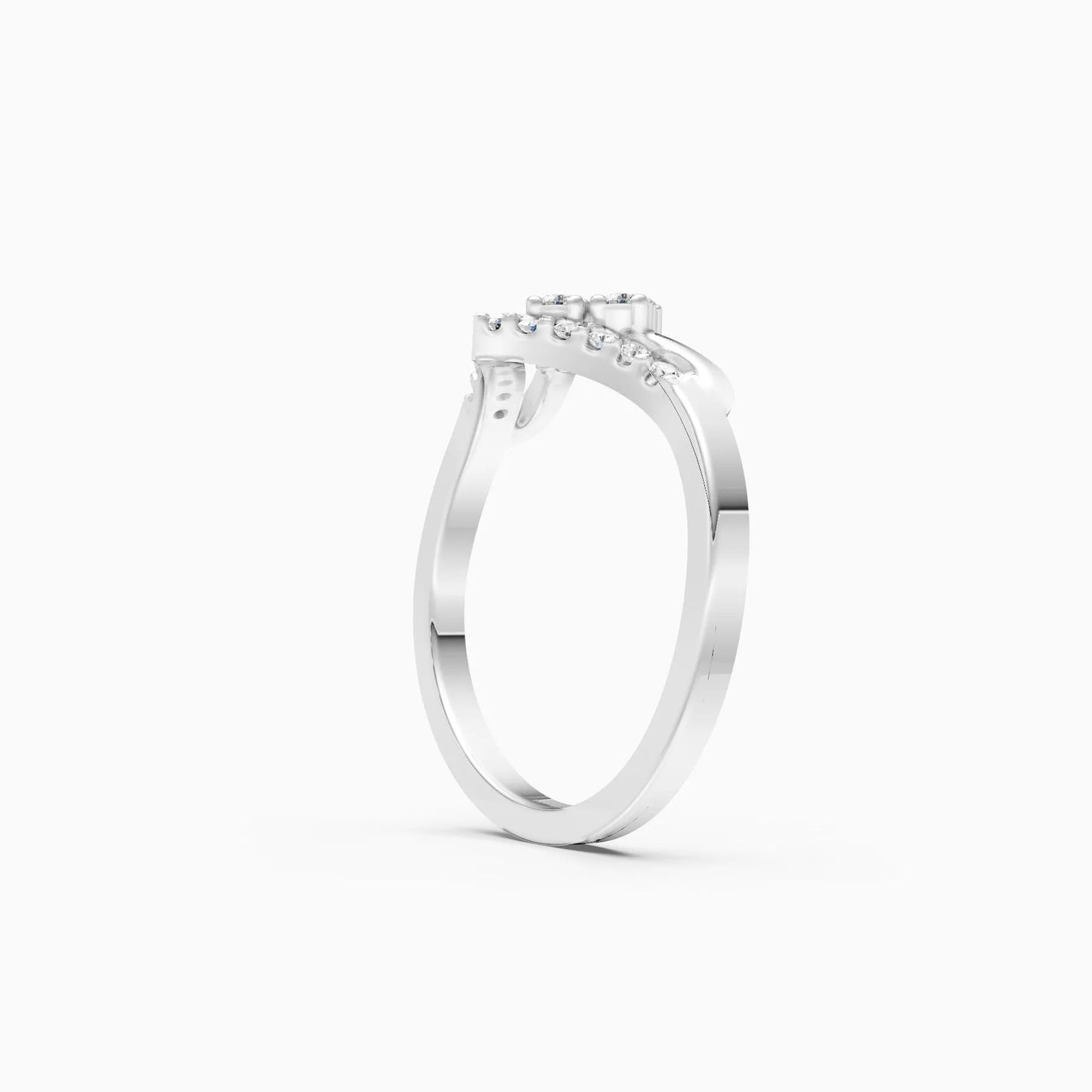 Sparkling V-Band Lab Diamond Ring