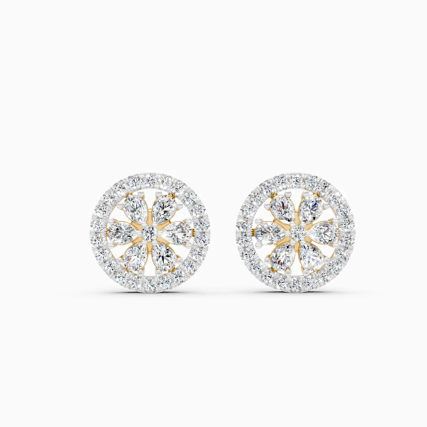 Floral Cluster Lab Grown Diamond Stud Earrings