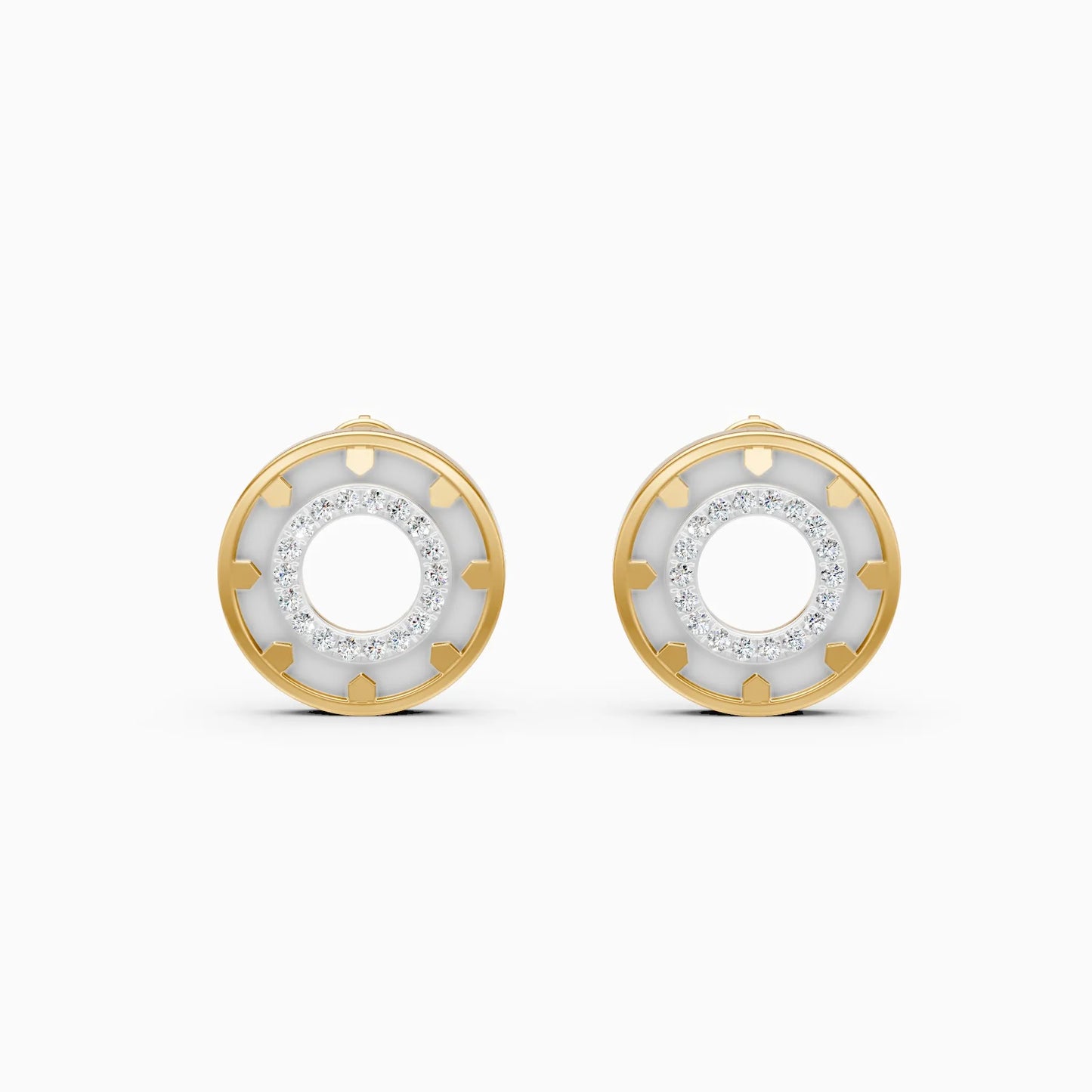 Elegant Halo Diamond Stud Earrings