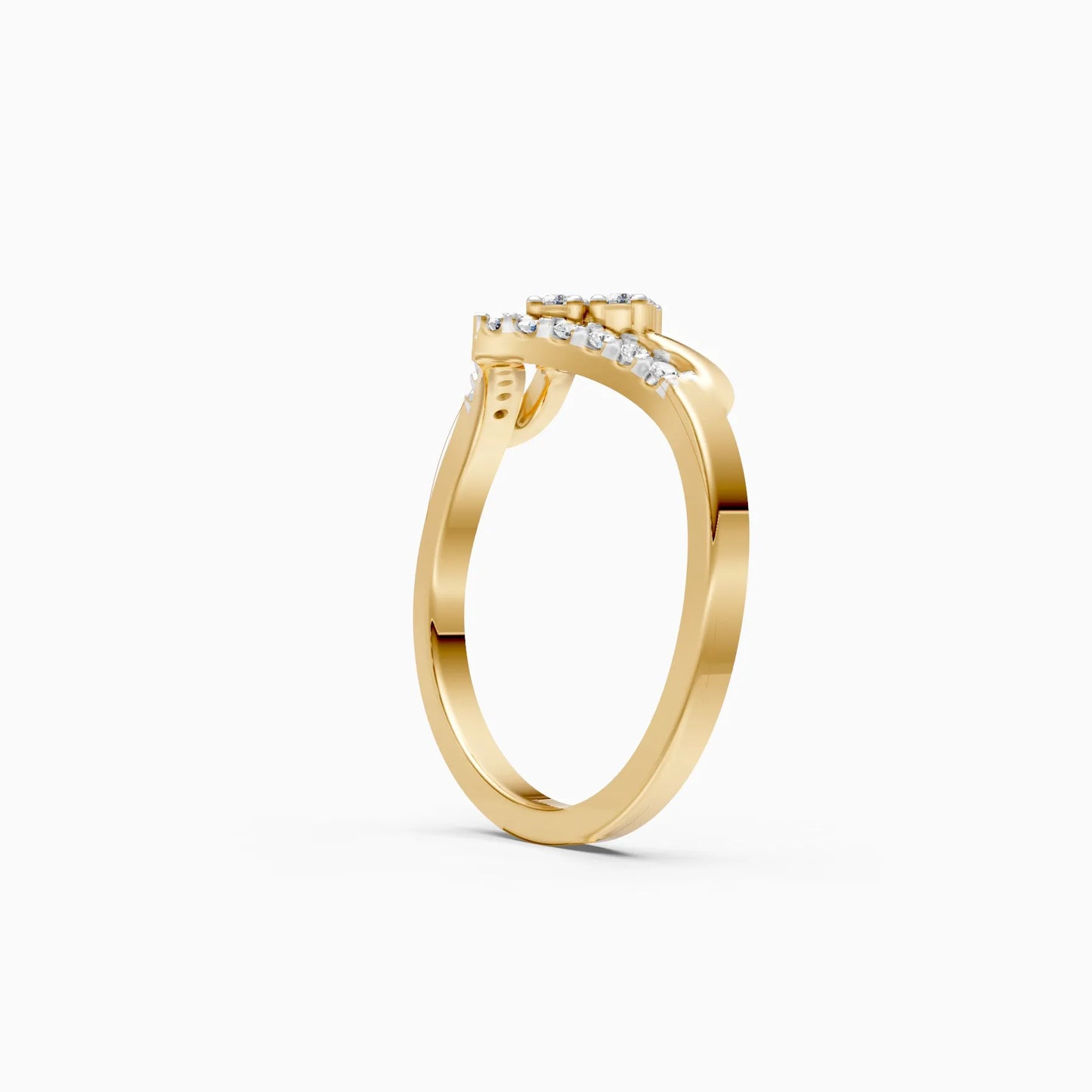 Sparkling V-Band Lab Diamond Ring