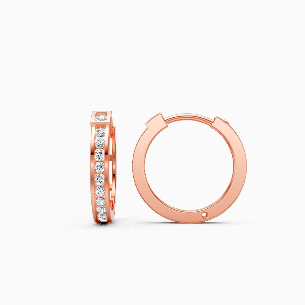 Elegant Sparkle Line Diamond Hoop Earrings