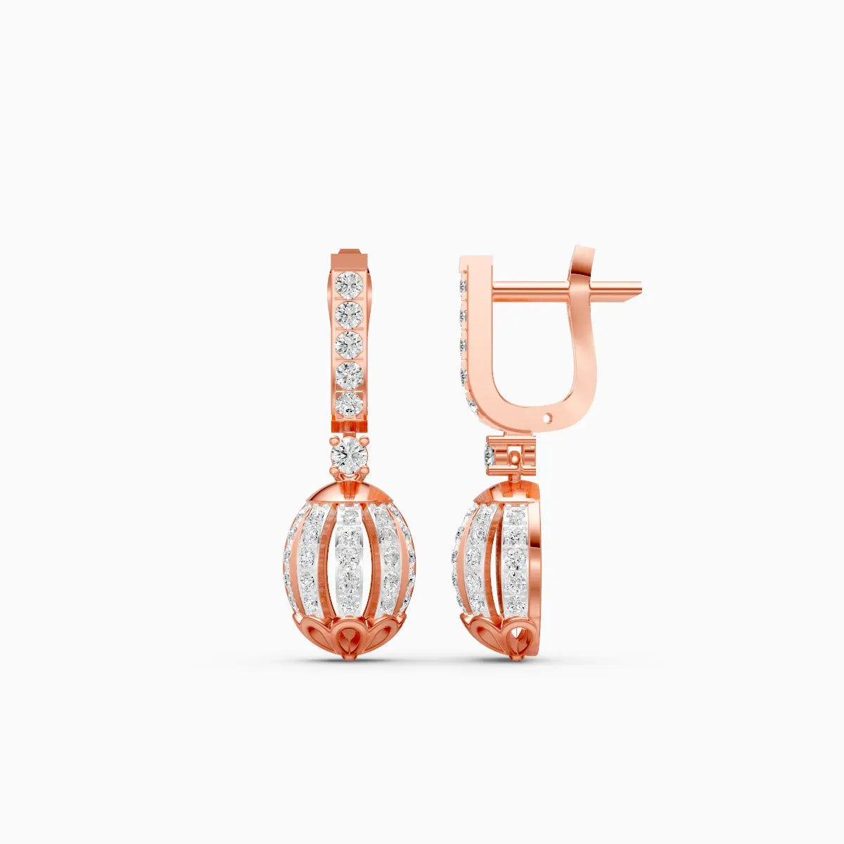 Art Deco Drop with Brilliant Round Cuts Lab Diamond Earrings