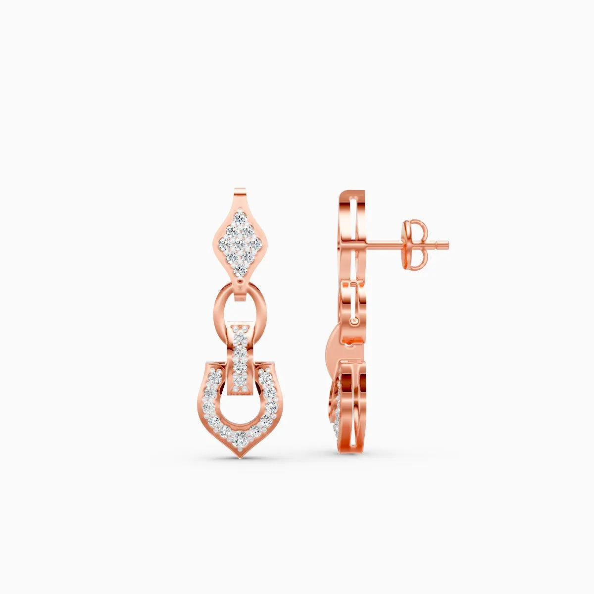 Regal Charm Link Lab Grown Diamond Earrings