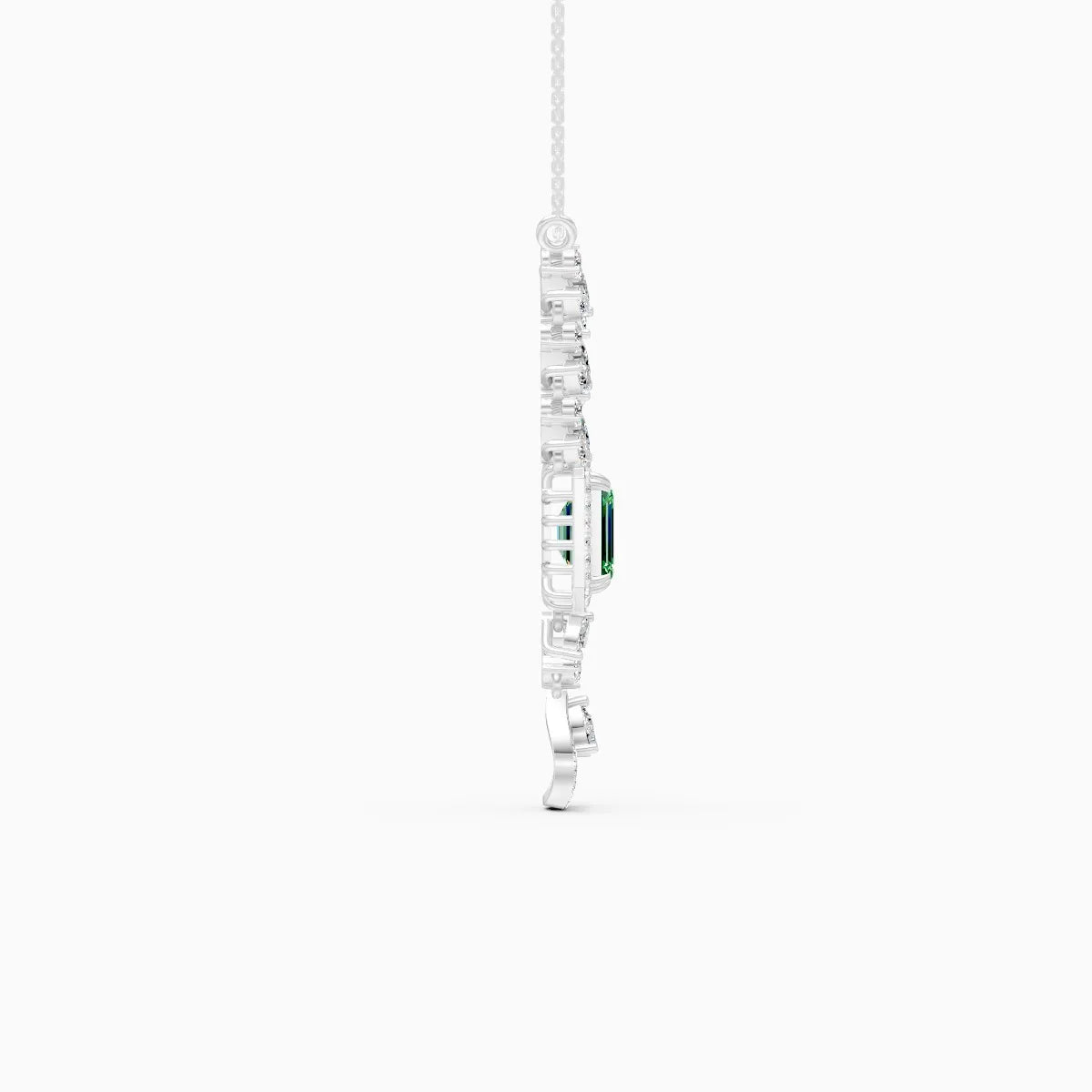 Emerald Elegance Gold Lab Diamond Necklace