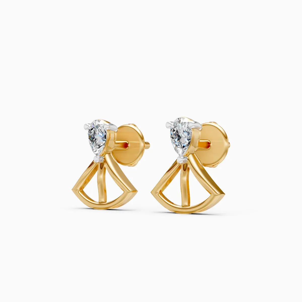 Pear Geometric Fan Studs