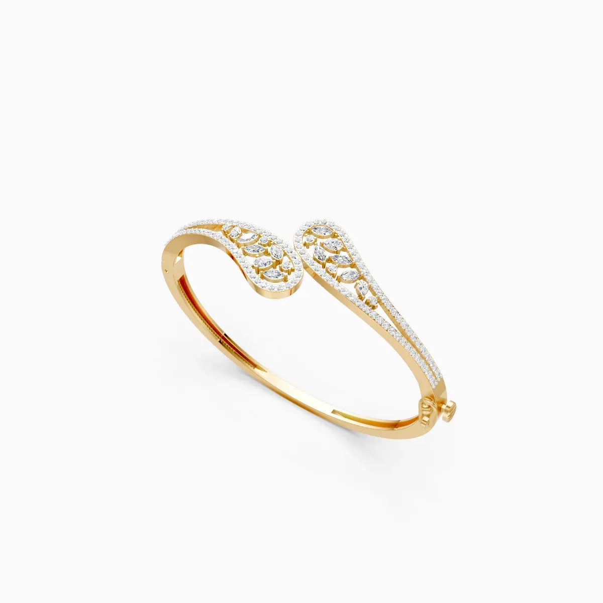 Stylish Leaf Shape Lab Diamond Bracelet