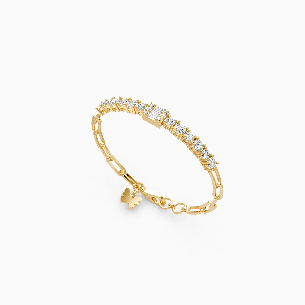 Sparkling Line Diamond Chain Bracelet