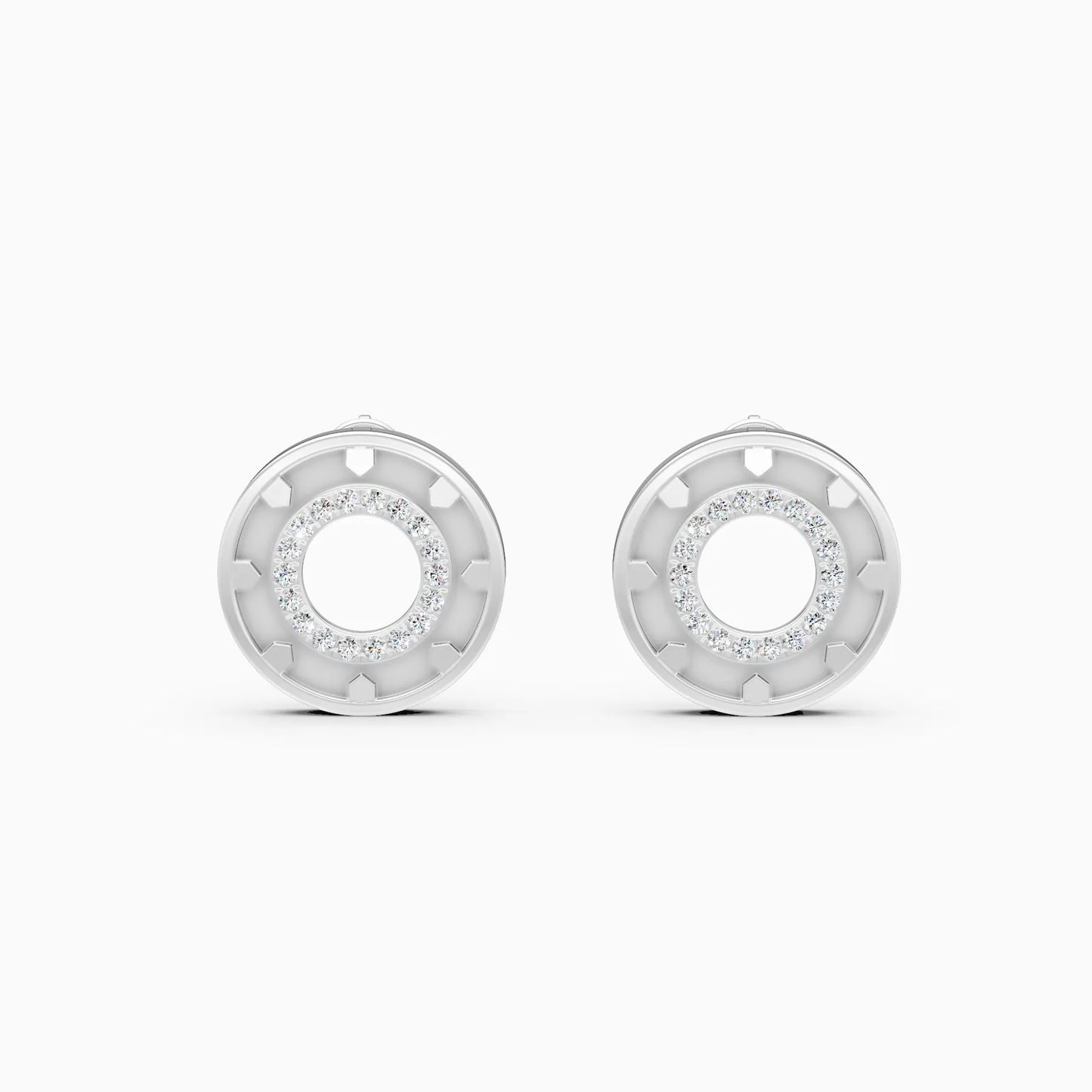 Elegant Halo Diamond Stud Earrings