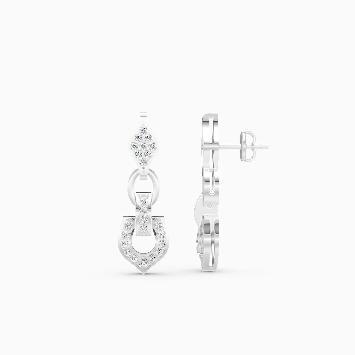 Regal Charm Link Lab Grown Diamond Earrings