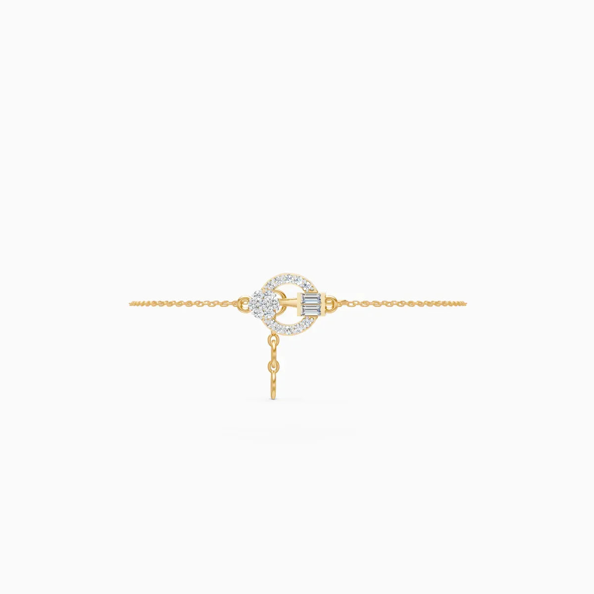 Open Circle Baguette Light weight Bracelet