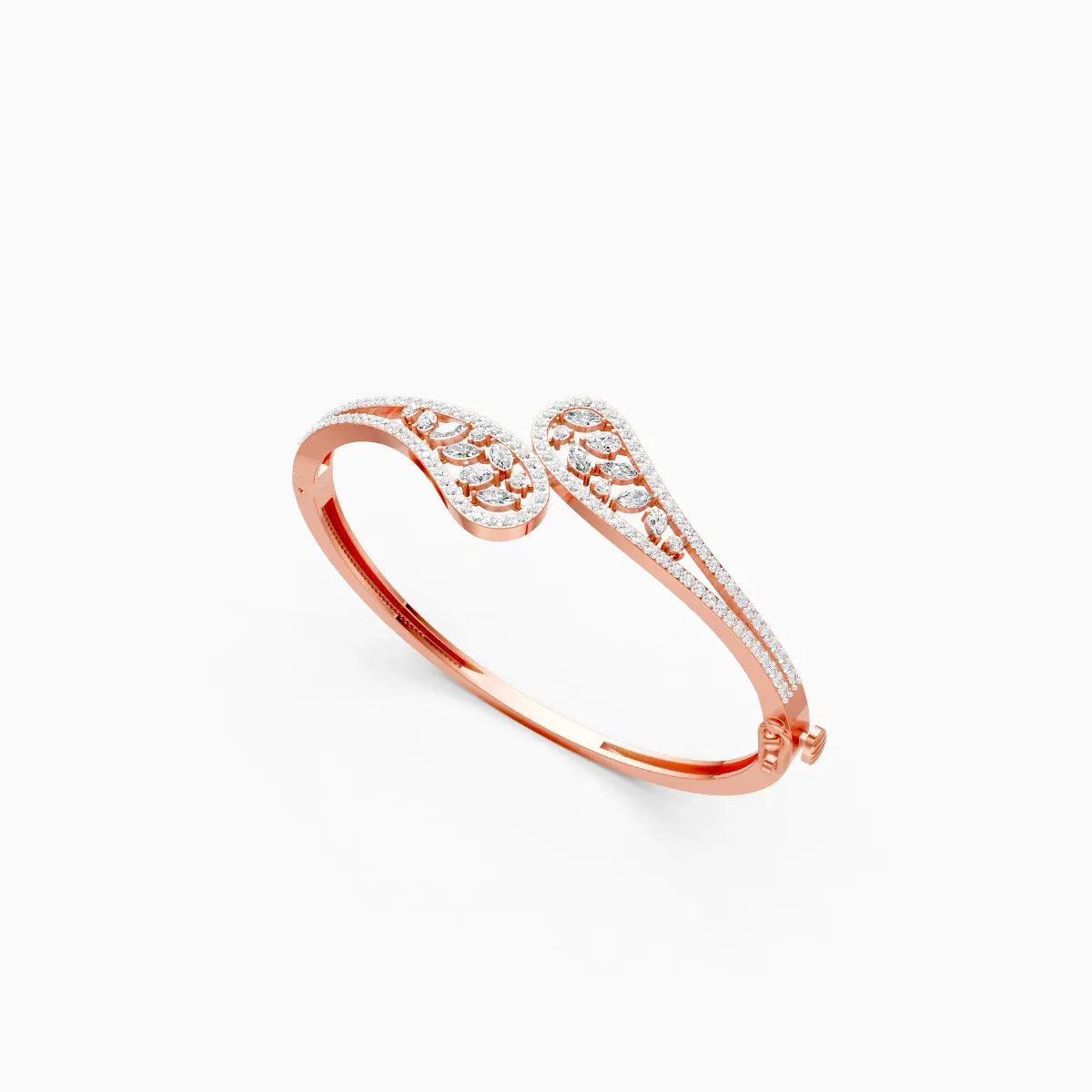 Stylish Leaf Shape Lab Diamond Bracelet