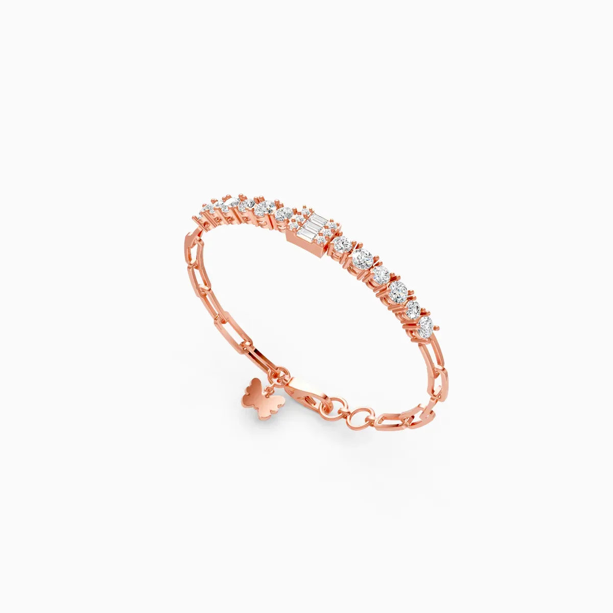 Sparkling Line Diamond Chain Bracelet