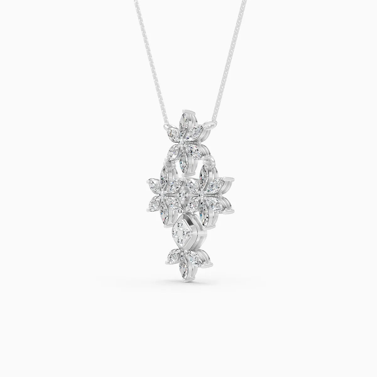 Floral Marquise Lab Grown Diamond Necklace