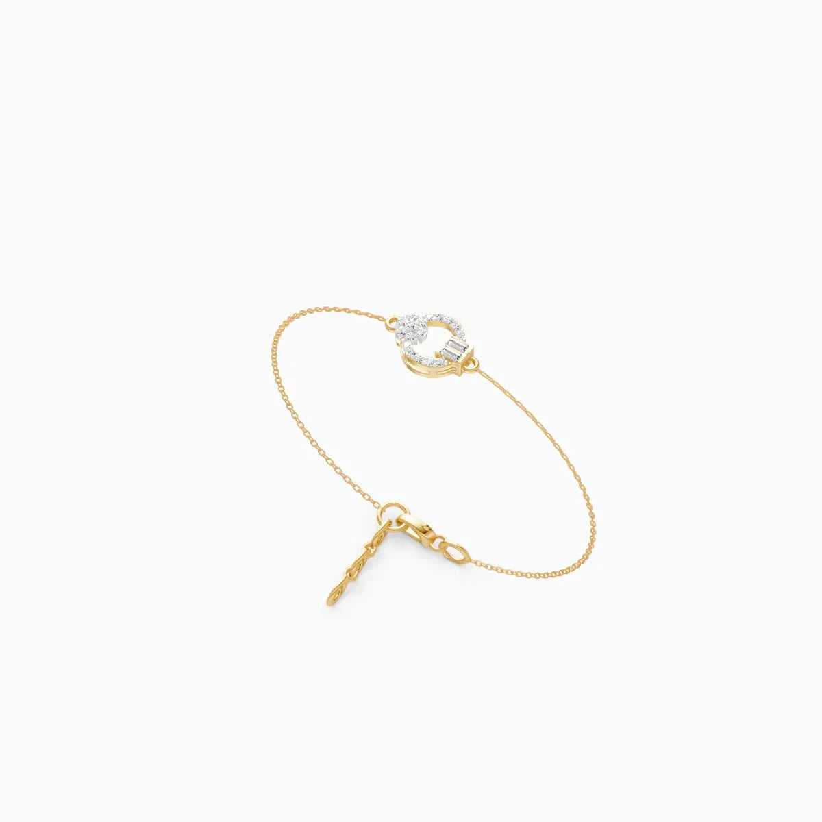 Open Circle Baguette Light weight Bracelet