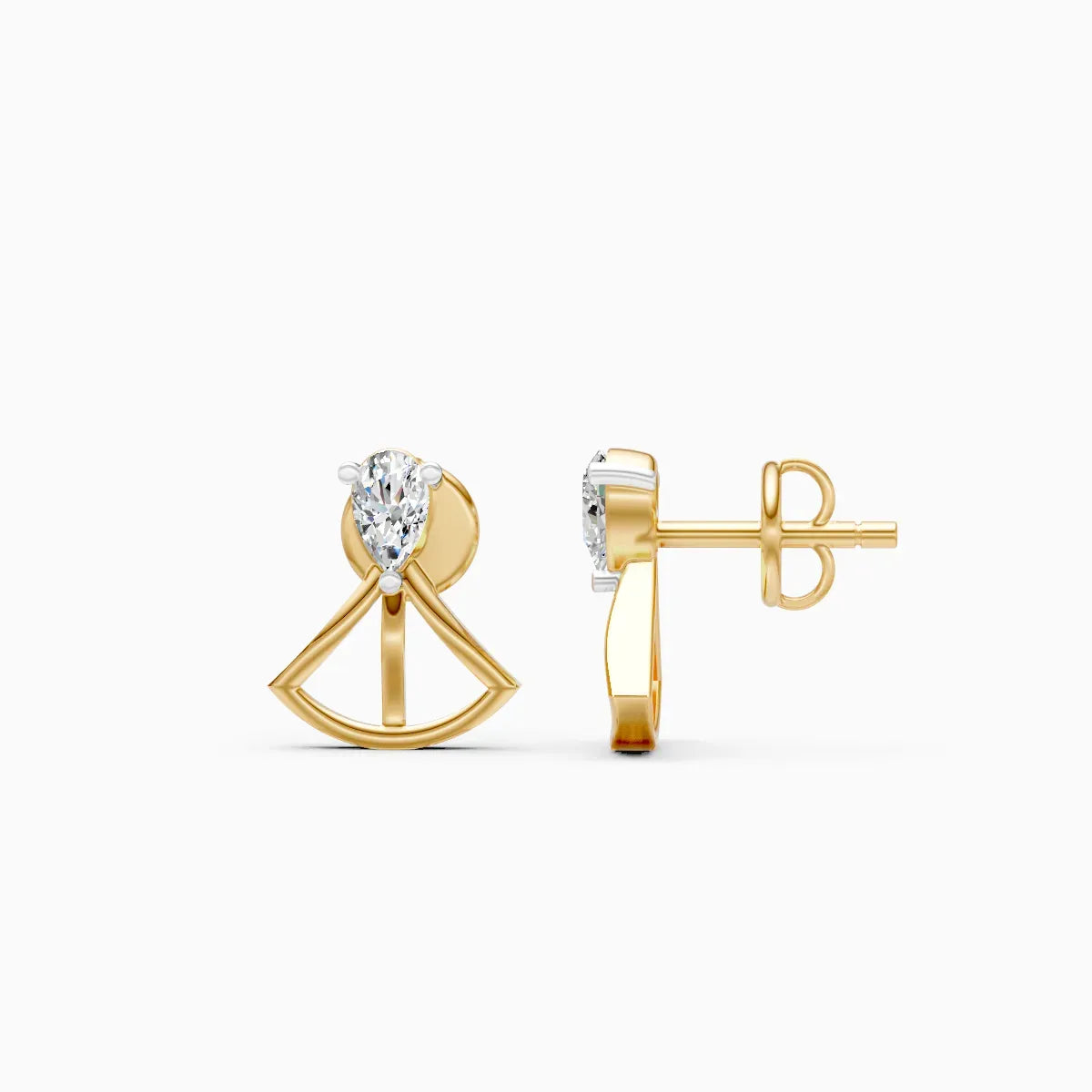 Pear Geometric Fan Studs