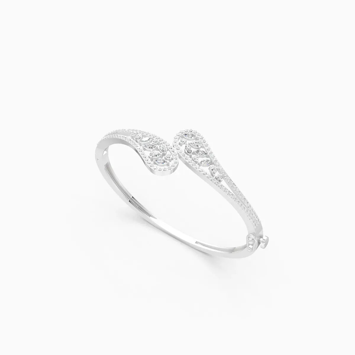 Stylish Leaf Shape Lab Diamond Bracelet