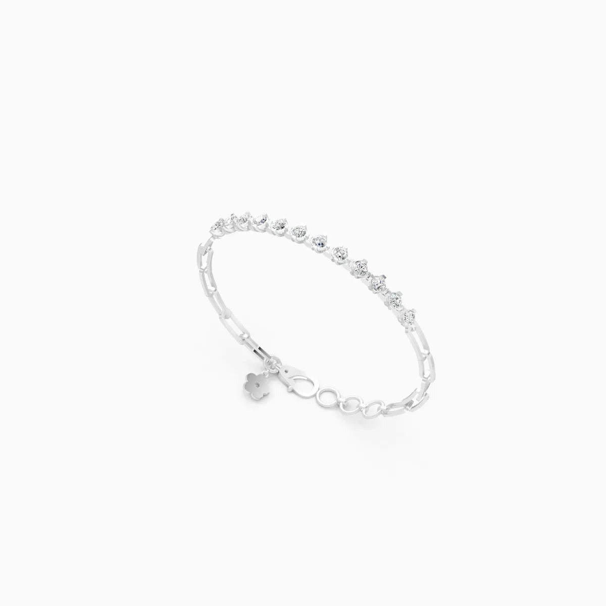 Round Light Weight Tennis Lab Grown Diamond Bracelet