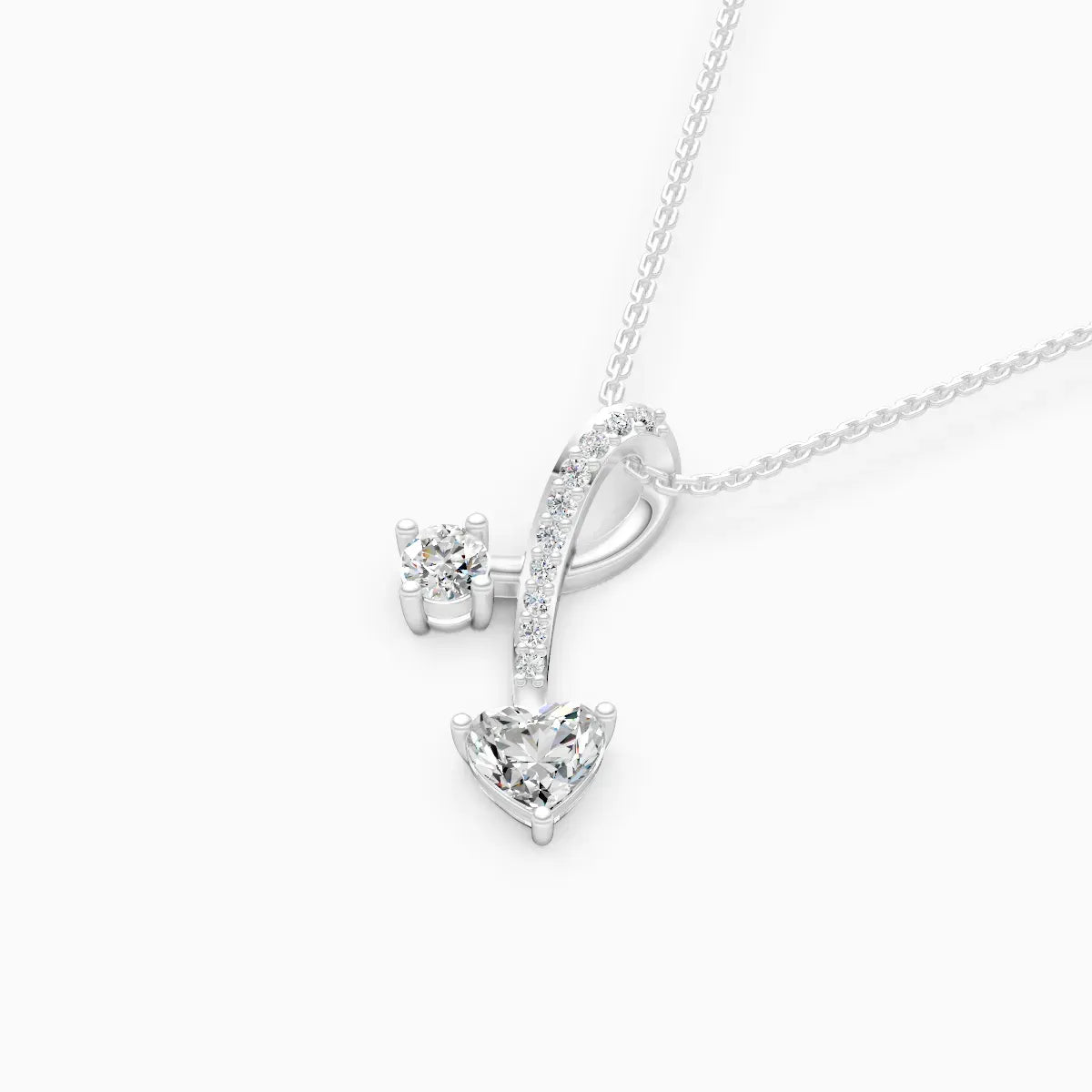 Two Stone Lab Diamond Gold Pendant