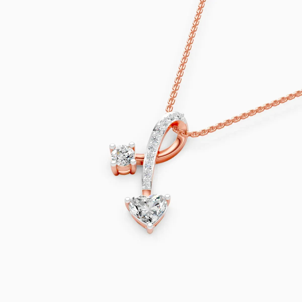 Two Stone Lab Diamond Gold Pendant