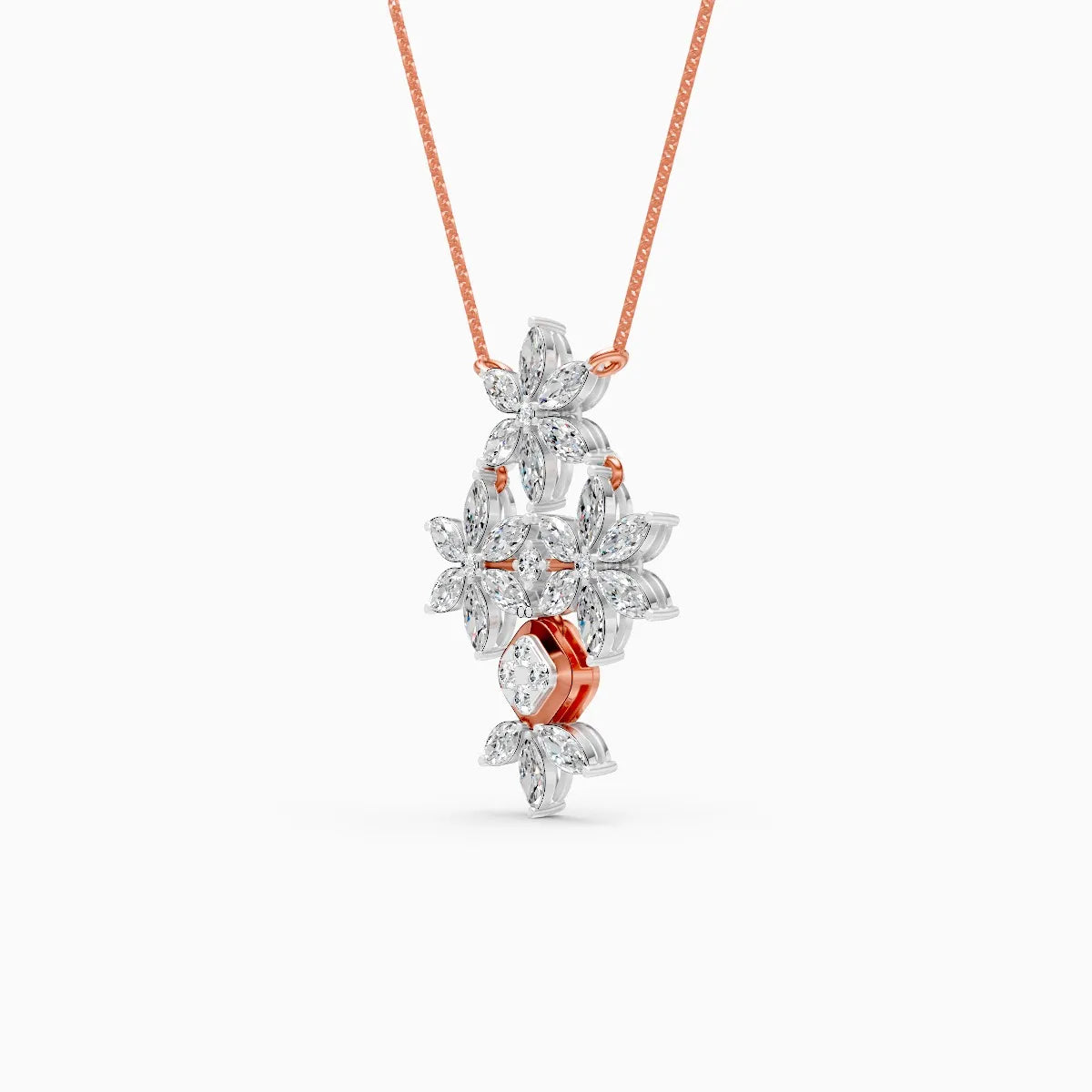 Floral Marquise Lab Grown Diamond Necklace
