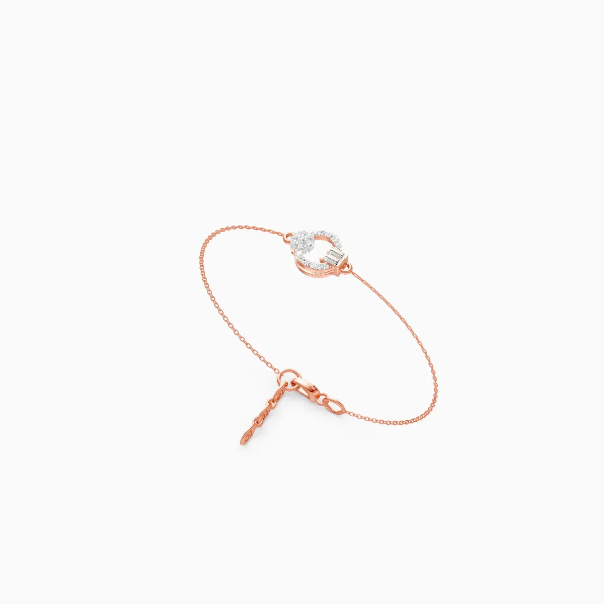 Open Circle Baguette Light weight Bracelet